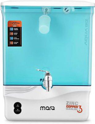 MarQ by Flipkart AQUA BIZ GREEN 12 L RO + UV + UF + TDS + ALK + Copper Water Purifier with Prefilter  (Green)