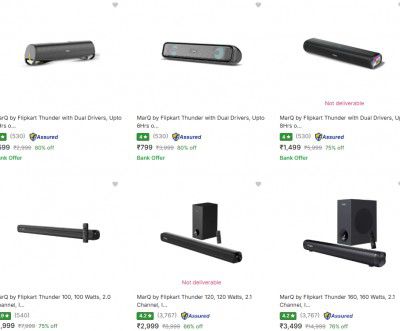 Flipkart : Upto 80% OFF - Marq By Flipkart Soundbars 
