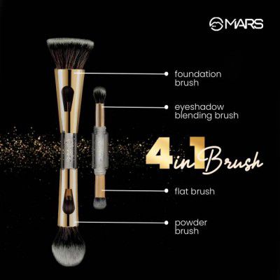 MARS 4In1 Foundation Eyeshadow Blending And Flat Brush Set  (Pack of 1)