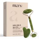 mars by GHC Jade Roller & Gua Sha Massager Combo, Natural Jade Stone, Improves Facial Micro Circulation, Reduces Puffiness & Wrinkles, Improves Skin Elasticity...