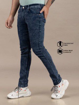 Marsh-X  Men Slim Mid Rise Dark Grey Jeans