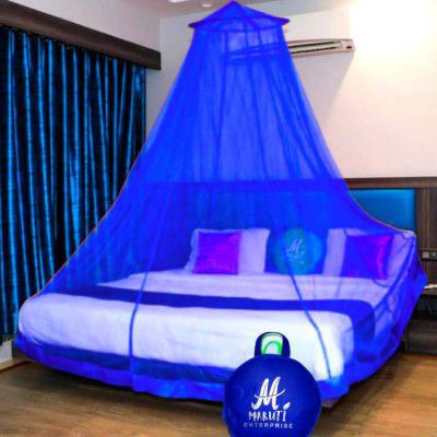 Maruti Enterprise Polyester Adults Washable Polyester Adults Washable Double bed (Round) Mosquito Net (Purple, Ceiling Hung) Mosquito Net  (Blue, Ceiling Hung)