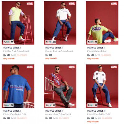 MARVEL STREET Men's T-shirt Start @ 274