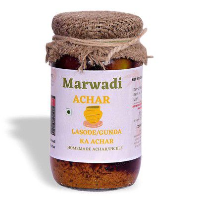 MARWADI ACHAR LASUDE/GUNDE KA ACHAR 400GM Homemade Pickle pureity from Rajasthan