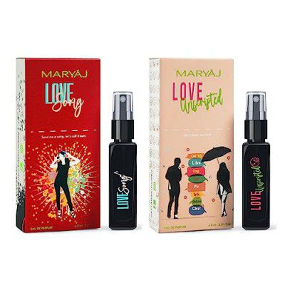 Maryaj Love Song EDP Gift For Her and Love Unscripted EDP Gift For Him 8ML Long Lasting Scent Spray Gift