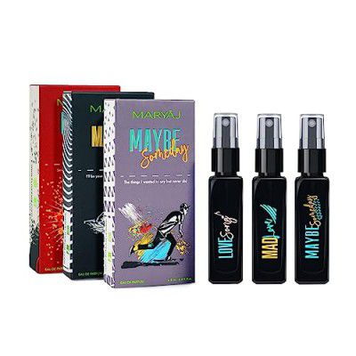 Maryaj Love Song EDP Gift For Her and Mad Love EDP Gift For Him and Maybe Someday EDP (Pack of 3, Each 8ML) Long Lasting Scent Spray Gift For Men and Women
