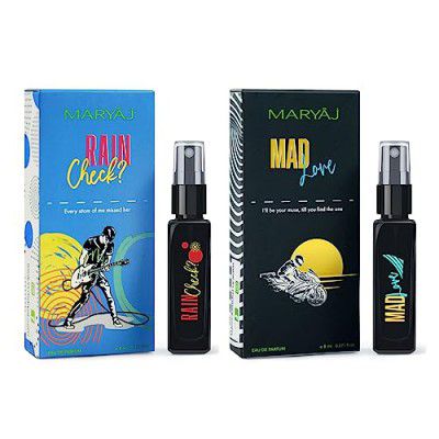 Maryaj Rain Check? EDP and Mad Love EDP 8ML Long Lasting Scent Spray Gift For Men
