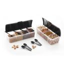 MasalaGhar 4 in 1 Masala Box, Pack of 2, 1800ml with 4 Spoons for Kitchen Storage - BPA Free Transparent Container for Spices Pickle Dry Fruits Grains Snacks with Colorful Lids...