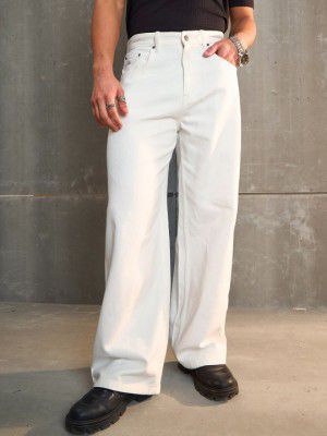 MASCLN SASSAFRAS Men Baggy Mid Rise Clean Look Cotton Cargo Style Jeans