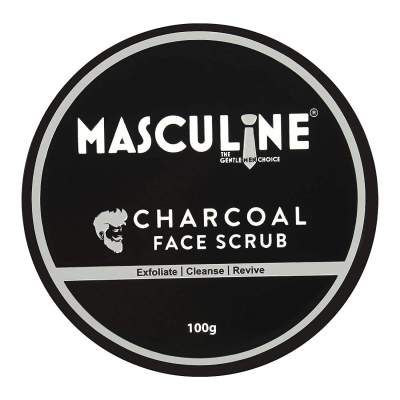Masculine The Gentlemen Choice Activated Charcoal Face Scrub For Deep Cleansing, Acne & Black Heads, 100 g