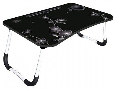Mashur Fab Multi-Purpose Laptop Table/Study Table/Bed Table/Foldable and Portable Wooden/Writing Desk, Pink Flower