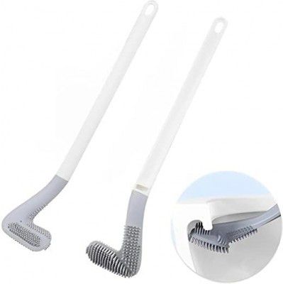 MASKFORCE Silicon Toilet Cleaning Brush with Slim No Slip Long Handle Toilet Brush 360 Degree Deep Golf Head Brush Ideal for Cleaning Home Kitchen Bathroom Wash Basin (Multicolor)