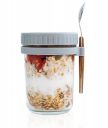 Mason Jar with Lid and Spoon | Coco | Mason Jar with Plastic Lid Mugs for Juice ...