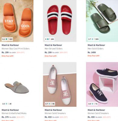 Myntra: Upto 90% OFF On Mast & Harbour Footwear