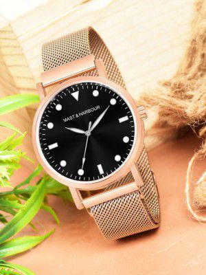 Mast & Harbour Men Embellished Dial Bracelet Style Straps Analogue Watch HOBMH-242G-RG