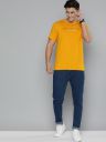 Mast & Harbour Men Pure Cotton Typography Printed Applique T-shirt...