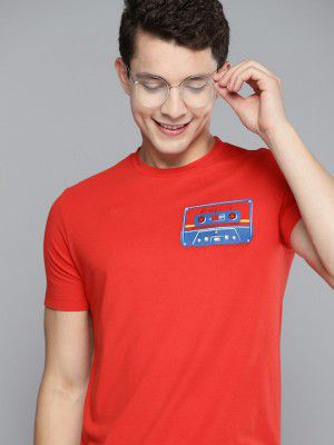Mast & Harbour Men Red & Blue Printed T-shirt