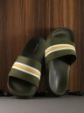 Mast & Harbour Olive Men Striped Sliders...