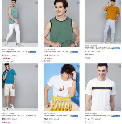Mast Harbour T-Shirts Start ₹199