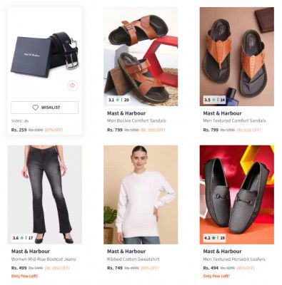 Mast Harbour upto 87% off starting From Rs.259