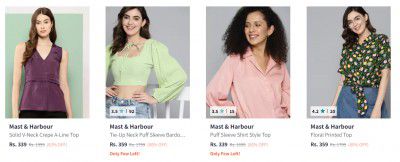 Mast & Harbour Women Tops Upto 88% Off