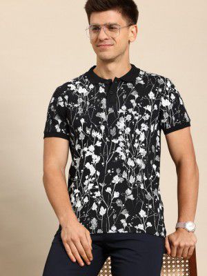 Mast & Harbour Men Floral Printed Polo Collar T-shirt