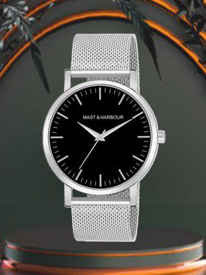 Mast & Harbour Men Stainless Steel Bracelet Style Straps Analogue Watch HOBMH-230G-SL