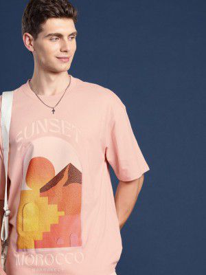 Mast & Harbour Printed Drop-Shoulder Sleeves T-shirt
