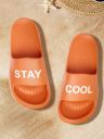 Mast & Harbour Women Orange & White Stay Cool Print Sliders...
