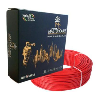 Master Cable 1.0 sqmm 91 Metre CCA Copper Multi Strand House Fitting FR PVC Lite Electric Wire Cable for Gauge 10 No. (1.0 sqmm, Red)