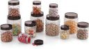 MASTER COOK 12 PC PET JARS SET - 250 ml, 600 ml, 1200 ml Plastic Grocery Container (Pack of 12, Clear)...