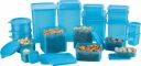 MASTER COOK - 500 ml, 200 ml, 300 ml, 100 ml, 2000 ml, 600 ml, 400 ml, 250 ml, 1200 ml Polypropylene Grocery Container (Pack of 21, Blue)...