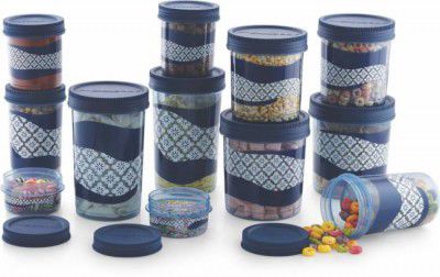 MASTER COOK Polypropylene Grocery Container - 9650 ml  (Pack of 12, Blue)