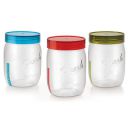 Mastercook Assorted Colour Plastic Mason Jar 1.2 L (Set of 3)...