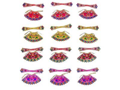 MATA Rani Chunri/Patka & Lehanga Dress Set, 12 Pieces, 3 inch, for Goddess Durga/Lakshmi/Saraswati/Parvati