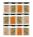 MATIC HOUSEWARE Air Tight Containers Storage Set For Kitchen, Pantry Organization, Bpa-Free, Dishwasher Safe (Pack Of 6, Black, 1100 ml, Plastic)...
