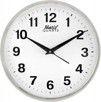 matiz Analog 20 cm X 20 cm Wall Clock  (Silver, With Glass, Standard)