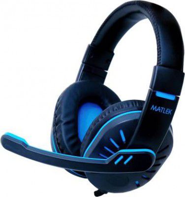 Matlek Gaming Headphones With Adjustable Mic Deep Bass Wired Gaming Headset