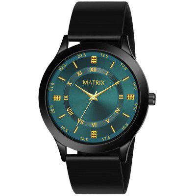 Matrix Dope Black/Green Dial with Softest Silicone Strap Analog Watch for Mens & Boys