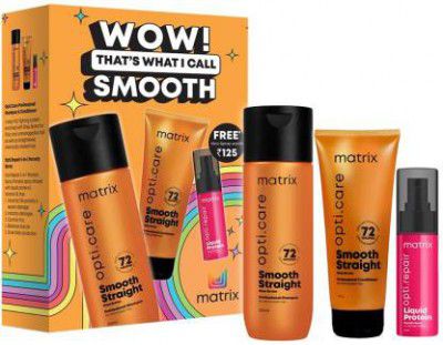 MATRIX Professional Smooth Hair Combo | Anti-frizz Shampoo and Conditioner + FREE Porosity Spray  (3 Items in the set)