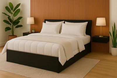 MATTERHORN Engineered Wood Bed in Ebony Black – Queen Size (L1985 x W1560 x H300 mm)
