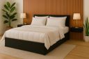 MATTERHORN Engineered Wood Bed in Ebony Black – Queen Size (L1985 x W1560 x H300 mm)...