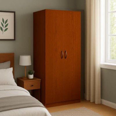 MATTERHORN LuxeStore 2-Door Wardrobe – Teak Brown  | 1830mm (H) X 750mm (W) X 460mm (D) | Durable Build | Free Installation