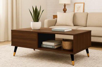 MATTERHORN Noir Coffee Table – 1000x550x500 mm (LxBxH) (Teak Brown Finish)