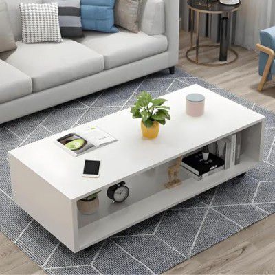 MATTERHORN Wooden Coffee Table (DIY, 80 x 40 x 40 cm, MOCT-R92101) (White Mist)