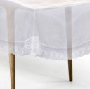 Matworks by Bathla - Argento Plastic Table Cover for Dining Table with Silver Lace - Circular - 60 | Plain...