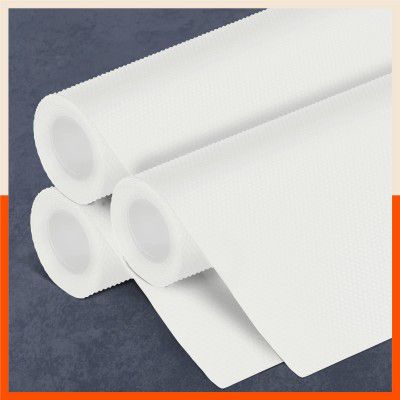 Matworks by Bathla - Vega Multipurpose Diamond Texture Drawer / Shelf Liner with Complimentary Cutter | Temperature Resistant, Washable & Non Slip |White ( 45cm X 150cm 380 GSM Pack of 3 )