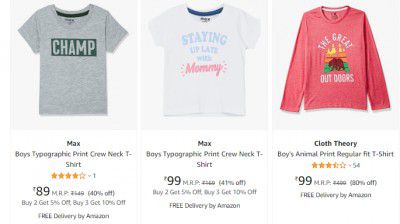 Max Boys T-shirts Starts ₹99