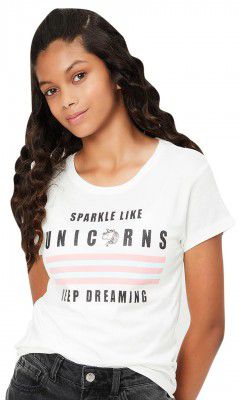 Max Girl's Cotton Regular Fit Graphic Printed T-Shirt - Pack of 3