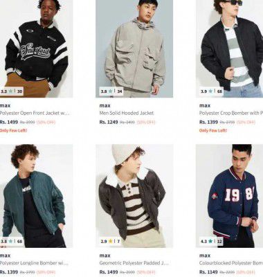 Upto 50% OFF -  Max Mens Jackets 